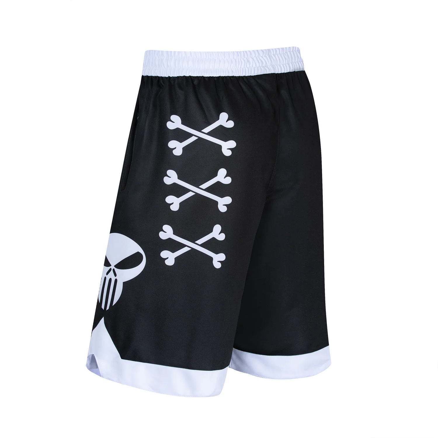 Bone Collector Street Basketball Shorts Wicking Breathable Streetball Men's Sports Training Warm-up Athletic Pants Skeleton Skul