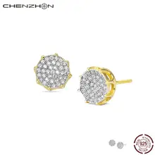 CHENZHON Роскошные серьги гвоздики из восьми в виде пятиконечной
