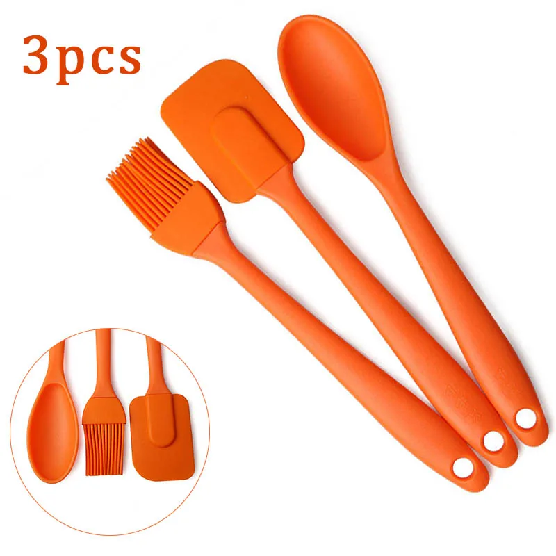 

3pcs kitchen baking tool set silicone cake spatula cream scraper DIY butter brush pizza making tools