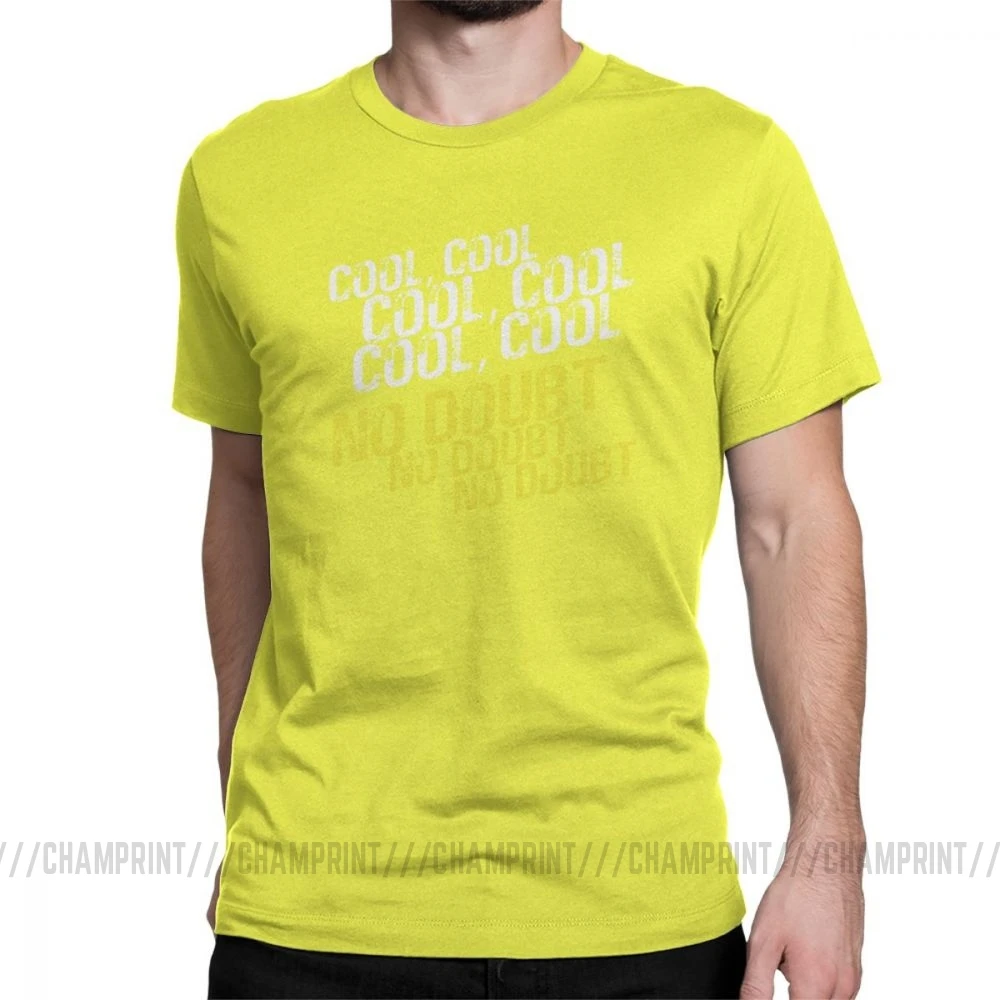Крутая футболка без сомнения Мужская футболка Бруклин девять 99 Джейк Перальта Топы Винтажные Футболки с круглым вырезом хлопок топы с принтом Футболка размера плюс - Цвет: Цвет: желтый