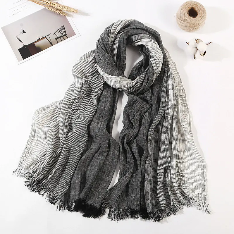 

China 2019 style Fashion quality Shawl Scarves woman Autumn and winter Cotton and linen Warm Scarf Business Wraps Foulard