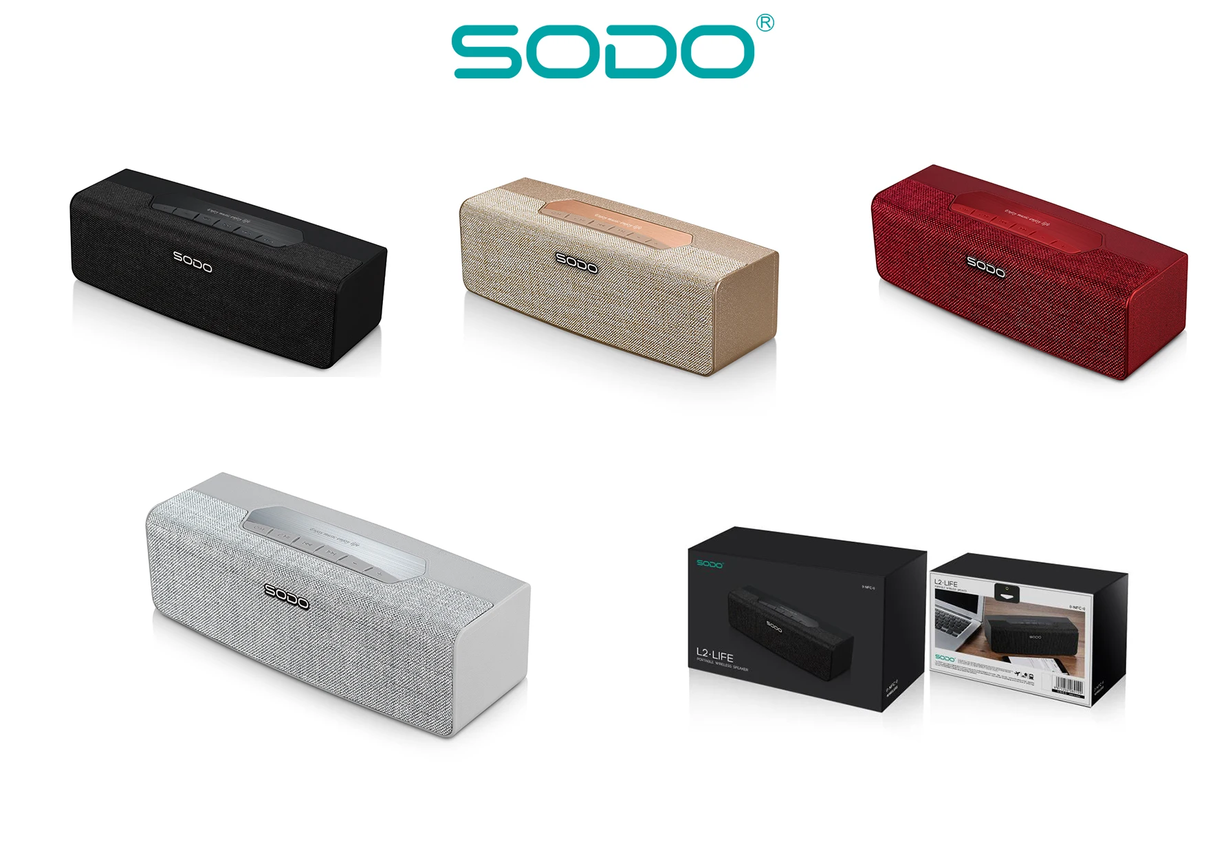 SODO подлинный беспроводной Bluetooth динамик Портативный беспроводной стерео звуковой ящик с басами для телефона MP3/4 музыкальный плеер