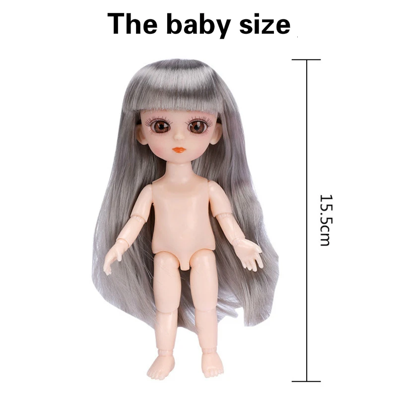 Новая силиконовая кукла принцессы 16 см игрушки для детей Мини BJD с 3D глазами 13