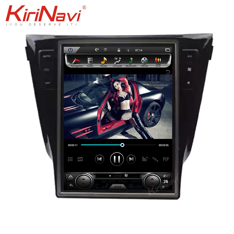 KiriNavi Telsa стиль вертикальный экран 1 Din Android 8,1 12," автомобильный DVD Радио для Nissan Qashqai X trail авто gps навигация wifi