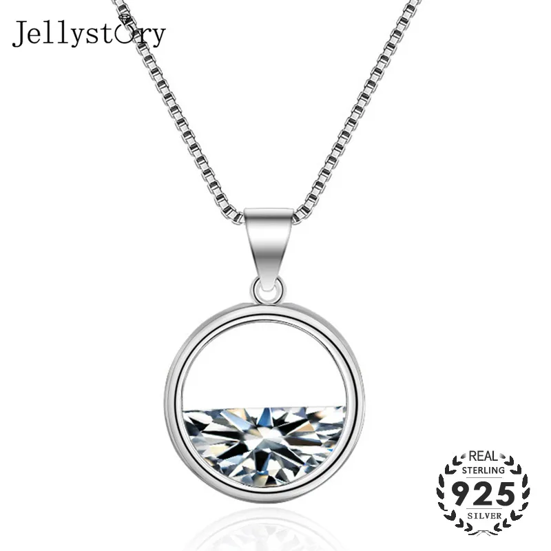 Модное ожерелье подвеска Jellystory с круглым цирконом подвески из драгоценных