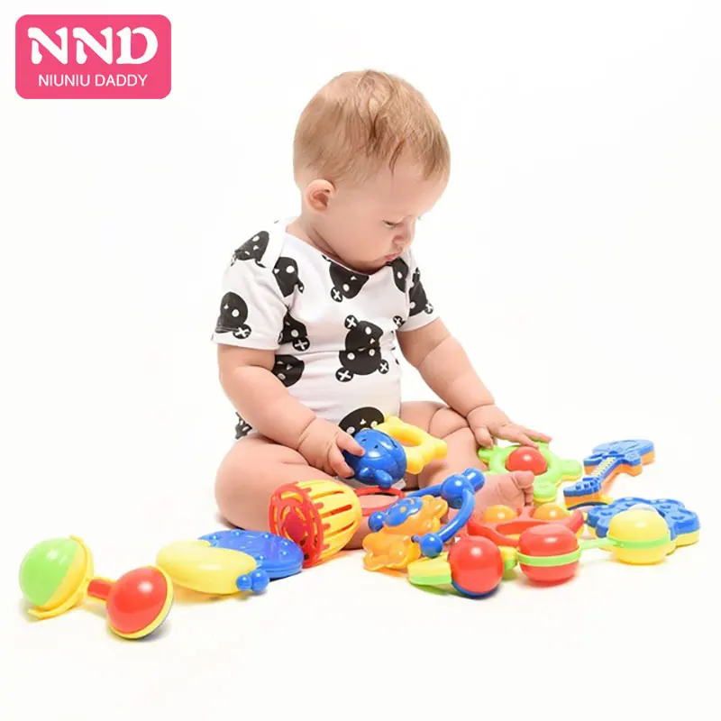 Niuniu Daddy 12 шт./лот 0 24 месяцев детская погремушка игрушка игровой набор пластиковая