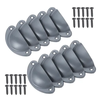 

DRELD 10Pcs 65mm Antique Brass Shell Pull Retro Metal Cabinet Furniture Handles Kitchen Cabinet Drawer Furniture Knobs Hardware