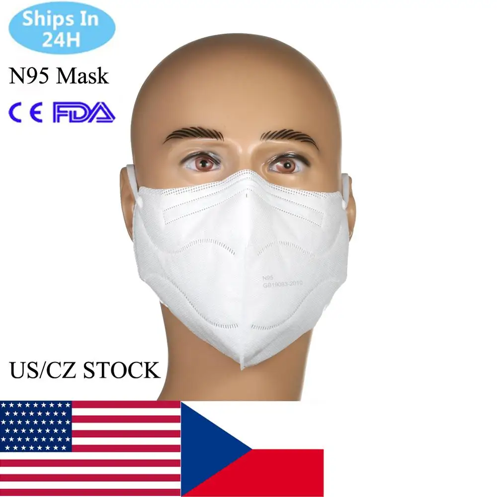 

N95 Mask 95% Filtration Disposable Face Masks Soft Breathable Non-woven Fabric Mask N95 Dust Pollution N95 Respirator Mask 50pcs