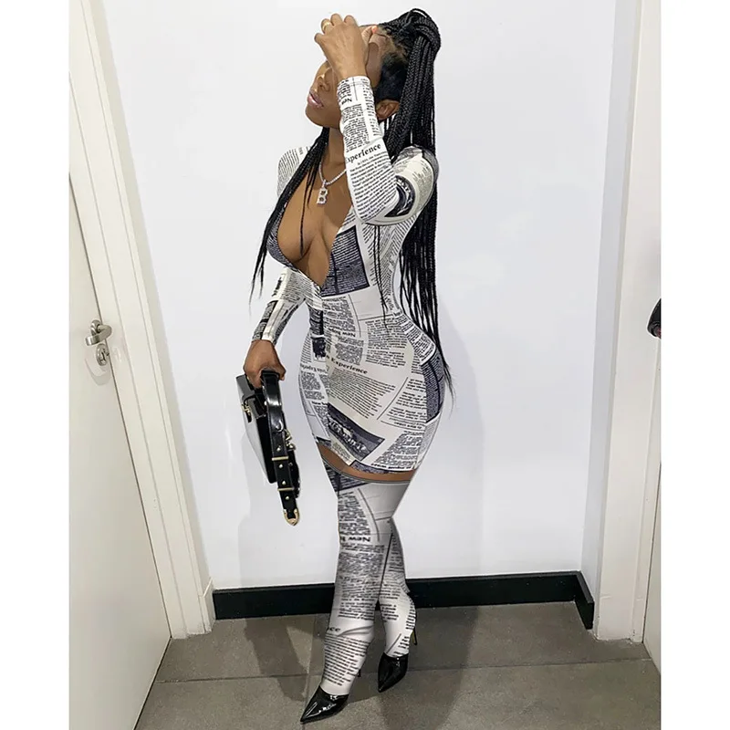 HAOYUAN Sexy Club Outfits 2 Piece Set Women Fall Matching Rave Festival Clothing Bodycon Dress and Pant Birthday Two Piece Set