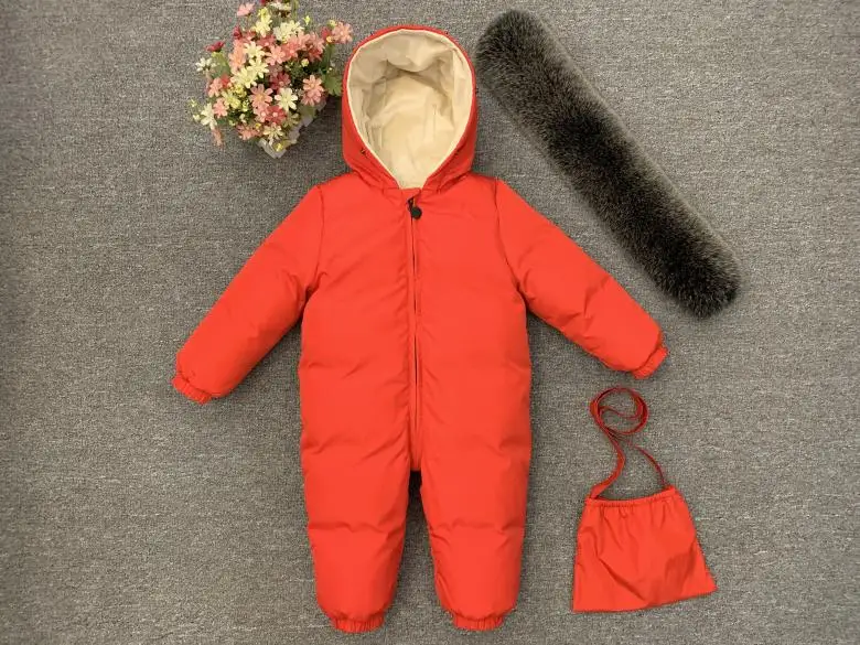 Новые российские зимние детские ромперы Комбинезоны для маленьких мальчиков и девочек, утепленный Пуховый комбинезон, детское пальто, куртка детский зимний комбинезон