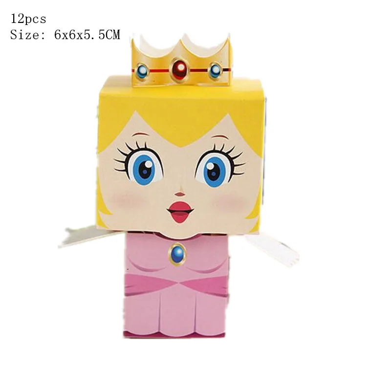 candy box 12pcs 82 шт./лот, одноразовые столовые приборы для дня рождения, вечерние принадлежности Super Mario Bros, декоративные бумажные салфетки, тарелки, чашки - Цвет: candy box 12pcs