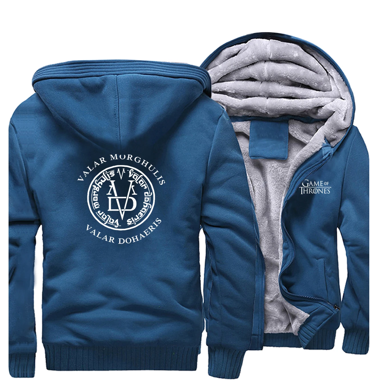 Игра престолов, толстовки для мужчин, Valar Morghulis Valar Dohaeris, толстовки, модная куртка, уличная одежда с капюшоном, модная одежда - Цвет: Lake Blue 1