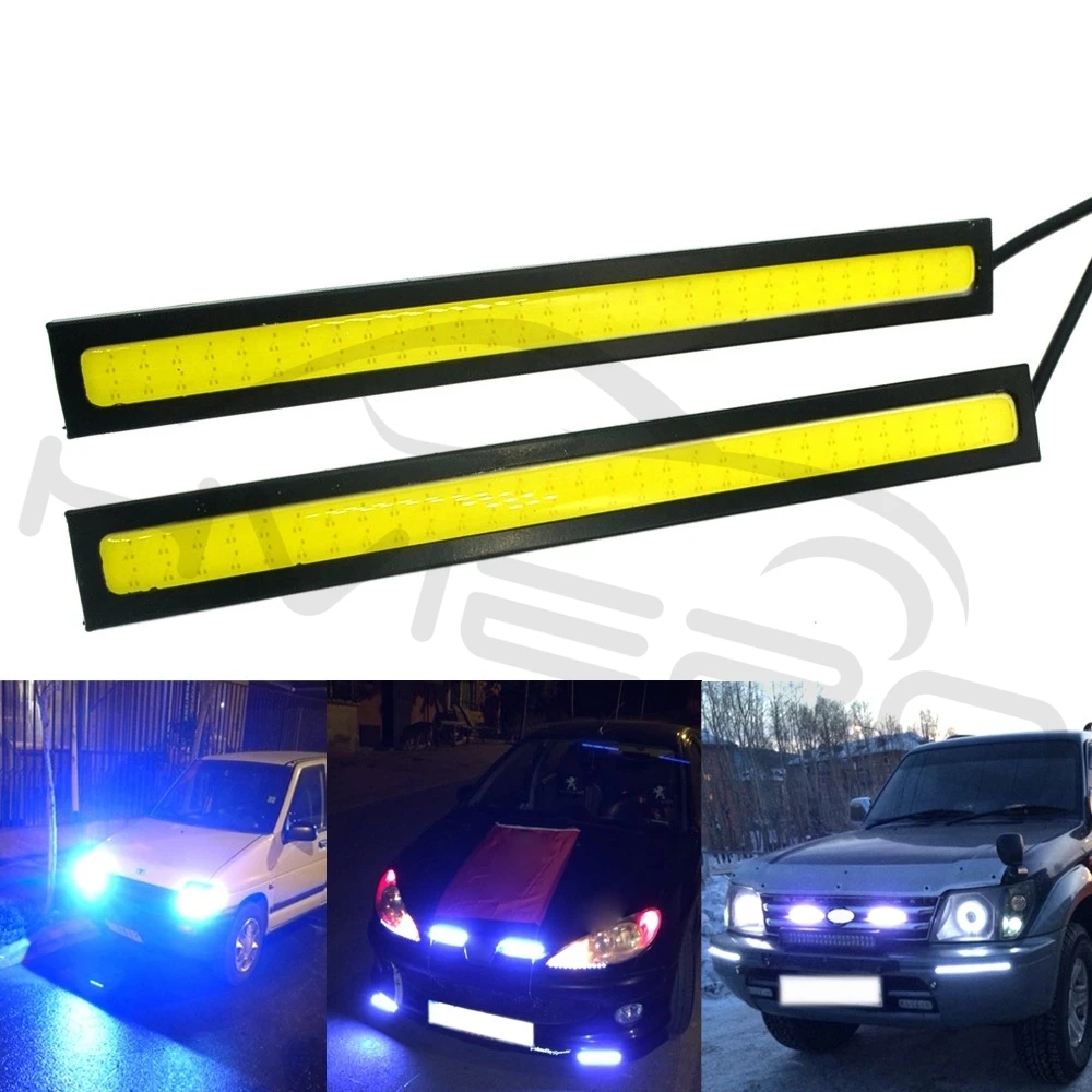 Hviero White Blue 14cm Double Row 60Leds COB Car Led Auto DRL Driving Daytime Running Lamp Fog Light  DIY Ultra Bright Waterproof 