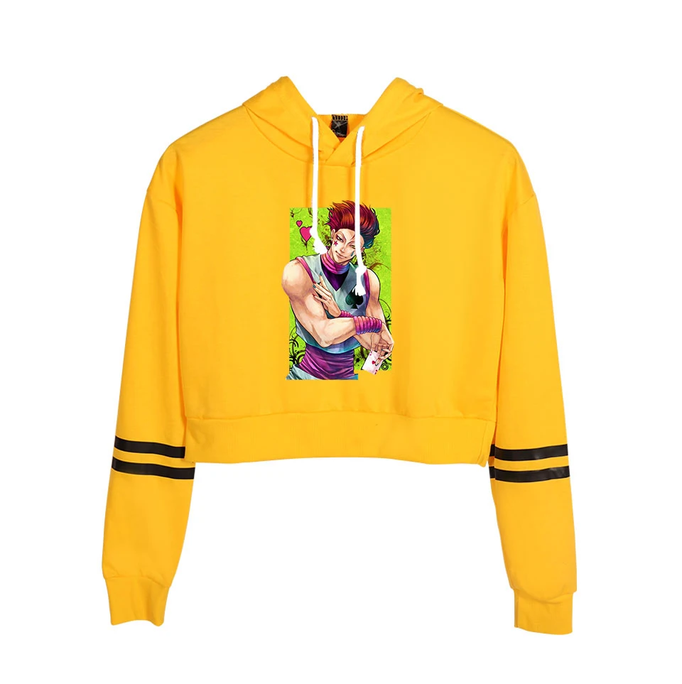 Hisoka Охотник Горячая Аниме Короткие укороченные худи Толстовка модная Милая сексуальная девушка тренд стиль 2D полиэстер Женский Материал