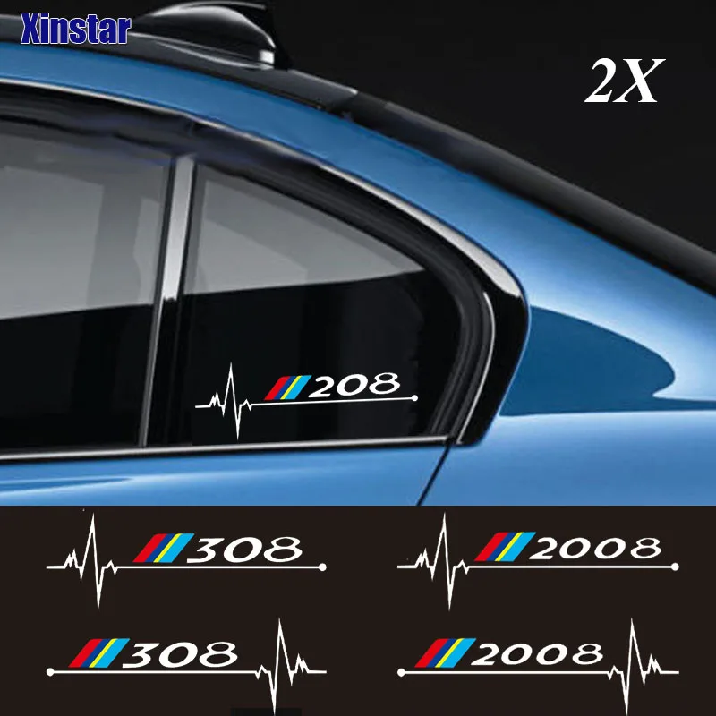 2 шт. окна автомобиля Стикеры для Peugeot 2008 3008 208 308 106 107 108 206 207 306 307 508|Наклейки на