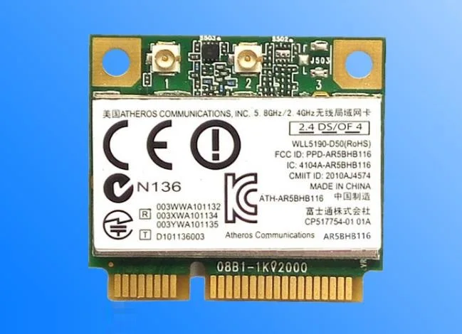 ATHEROS AR5BHB116 AR9382 WiFi Card - Dual Band 300Mbps 802.11n Mini PCI-E Wireless Adapter