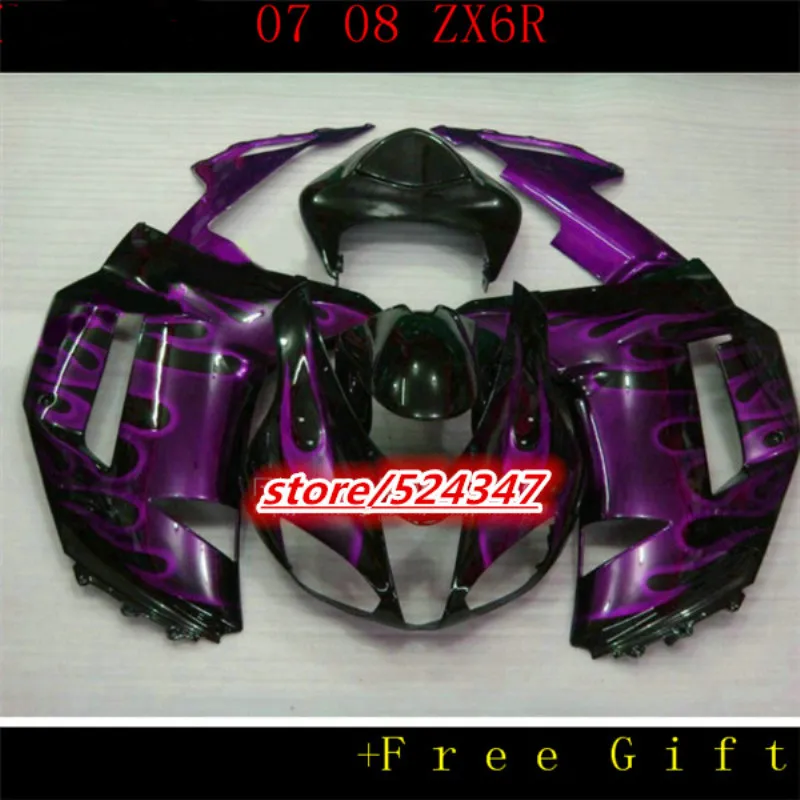 Motorcycle Fairing Body kit for KAWASAKI Ninja ZX6R 636 07 08 ZX 6R