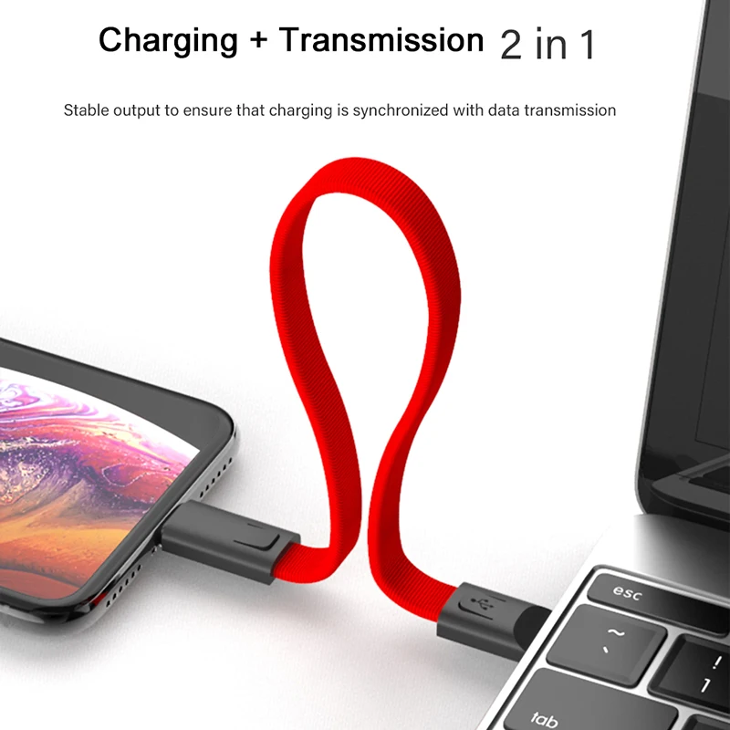 Портативный короткий кабель брелок, зарядное устройство USB для iPhone Xiaomi/type C/Micro USB C шнур Быстрая Зарядка Синхронизация данных кабели для телефонов аксессуар