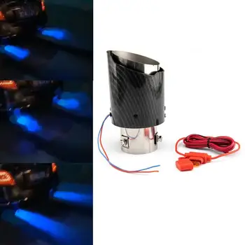 

Universal Car Exhaust Tail Pipes Glossy Carbon Muffler Straight Tail Flange Universal black Tip For BMW End Steel Stainless C8Z5