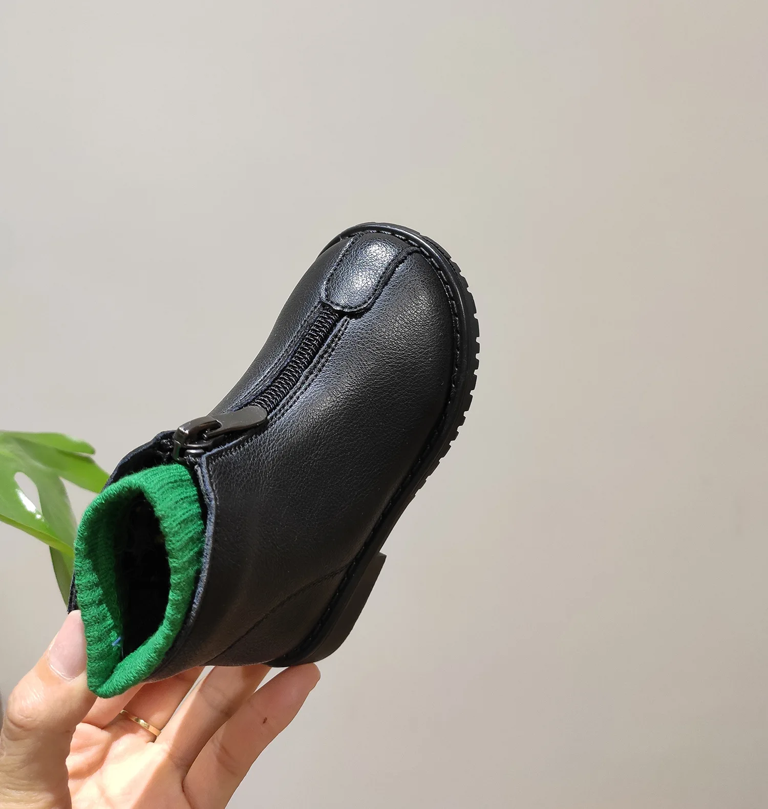 Boots for Toddler Girl Genuine Leather Children Boots Front Zipper Girls Martin Boots Soft Leather Kids Princess Shoes