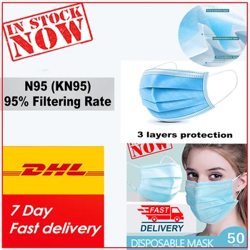

Ship To USA DHL 50pcs n95maskes kn95maskes mascarilla kn95mask facemasks 5 layer black anime earloop respirator pocket insert