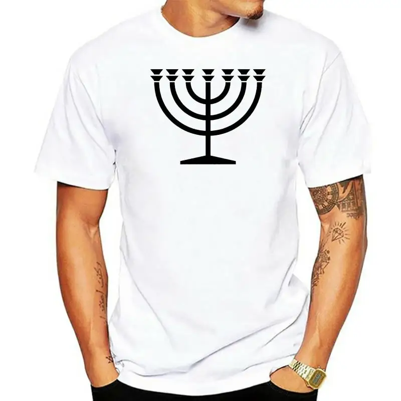 MENORAH SYMBOL MENS T SHIRT HANUKKAH HEBREW YIDDISH JEWISH JUDDAISM RELIGION |