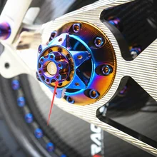  Ti Axle Nut M20 Pitch 1.5mm Titanium Flange Motorcycle Shaft Nut Motorcycle Rear Axle Hexagon Titanium Screw Nuts Ti Fastener 