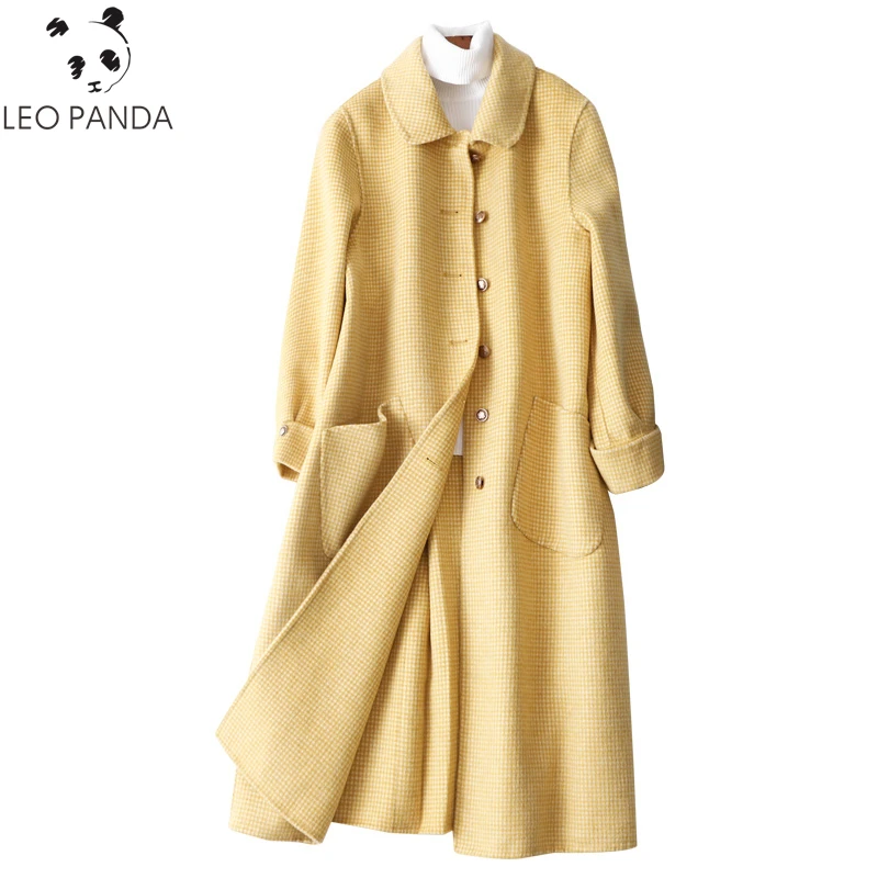 

2019 New Autumn Winter New Wool Woolen Jacket Women Long Double Faced Woolen Coat Female Casual Fashion Slim Parka Cothes HD610