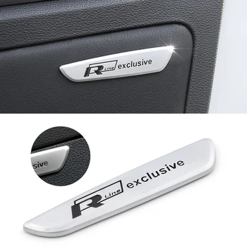 

2 Pcs 3D Aluminum R LINE Stickers Car Door Interior Trimming Panel Emblem For VW GTI Polo Golf Passat Magotan Arteon Accessories