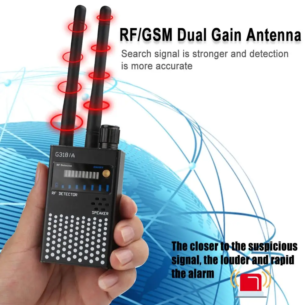 Anti Wiretapping RF Signal Detector Beep Sweeper with Stronger Anti-inteference GSM GPS Anti Spy Camera Detecto Device Scanner