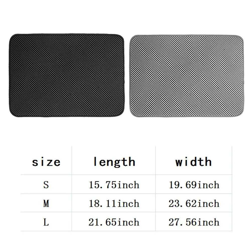 Pet Cat Litter Mat Waterproof EVA Double Layer Cat Litter Trapping Pet Litter Box Mat Clean Pad Products For Cats Accessories