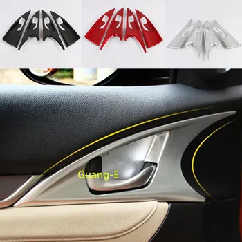 

For Honda civic 10th sedan 2016 2017 2018 2019 Car Cover Trim ABS Matte/Carbon Fiber Door Inner Handle Bowl Frame Hoods 4pcs