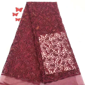 

The latest Nigerian French sequined mesh lace fabric embroidered with African lace fabric 2019 high quality lace fabric FJ34171