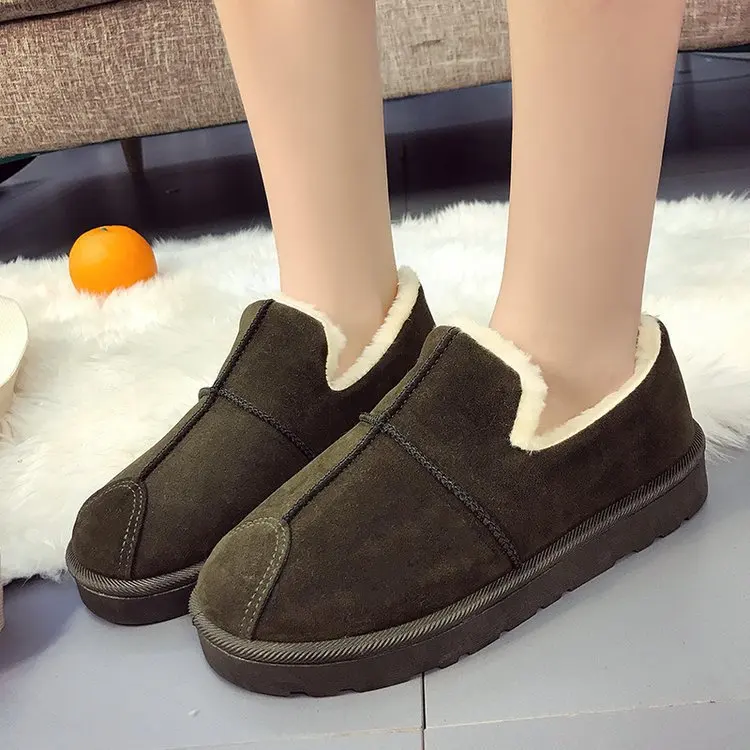 

Snow Boots Women's Short Korean-style Versatile Students mian bao xie Winter Dull Polish Lazy Slip-on Warm Cotton-padded Shoes w