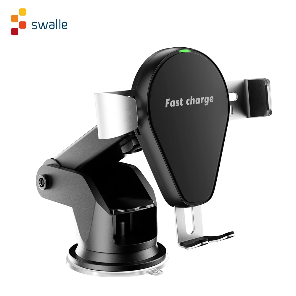 Swalle 15W fast charger car phone holder on dashboard New car holder stand Vehicle-mounted gravity wireless charger for phone