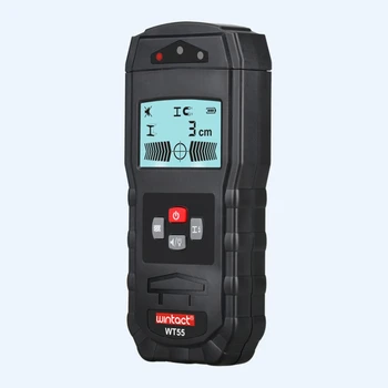 

WT55 Multi-function Search Metal Detector Sensitive Wood Beams AC Live Wire Cable Wall Scanner LCD Wall Metal Finder Indicator