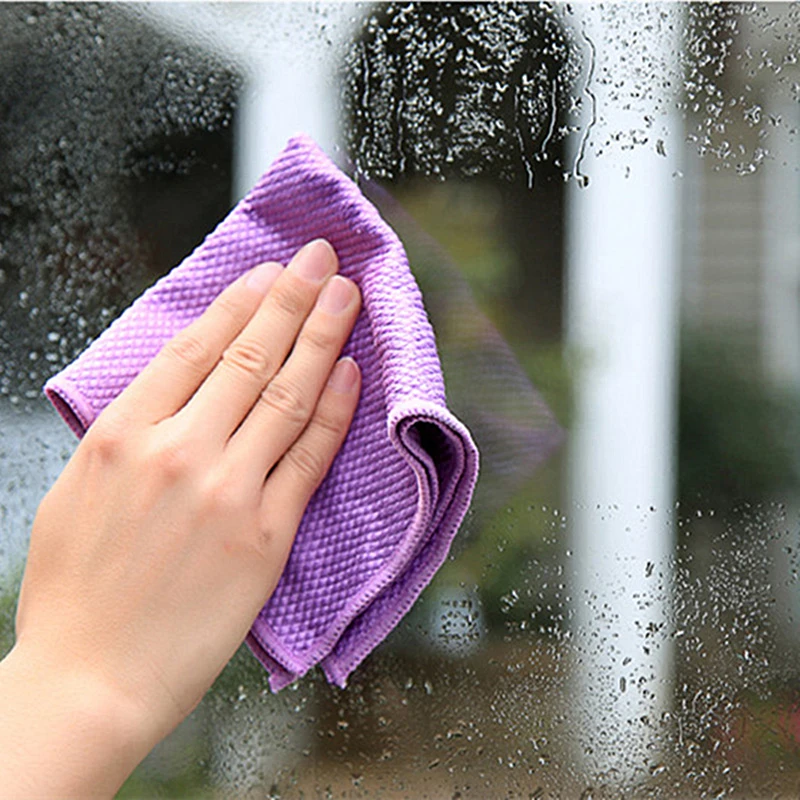 Dish Rags Cloths Kitchen Washcloths Microfiber Glass Cleaning Cloths Lint Free Streak Free Quickly Easily Clean Windows Mirrors