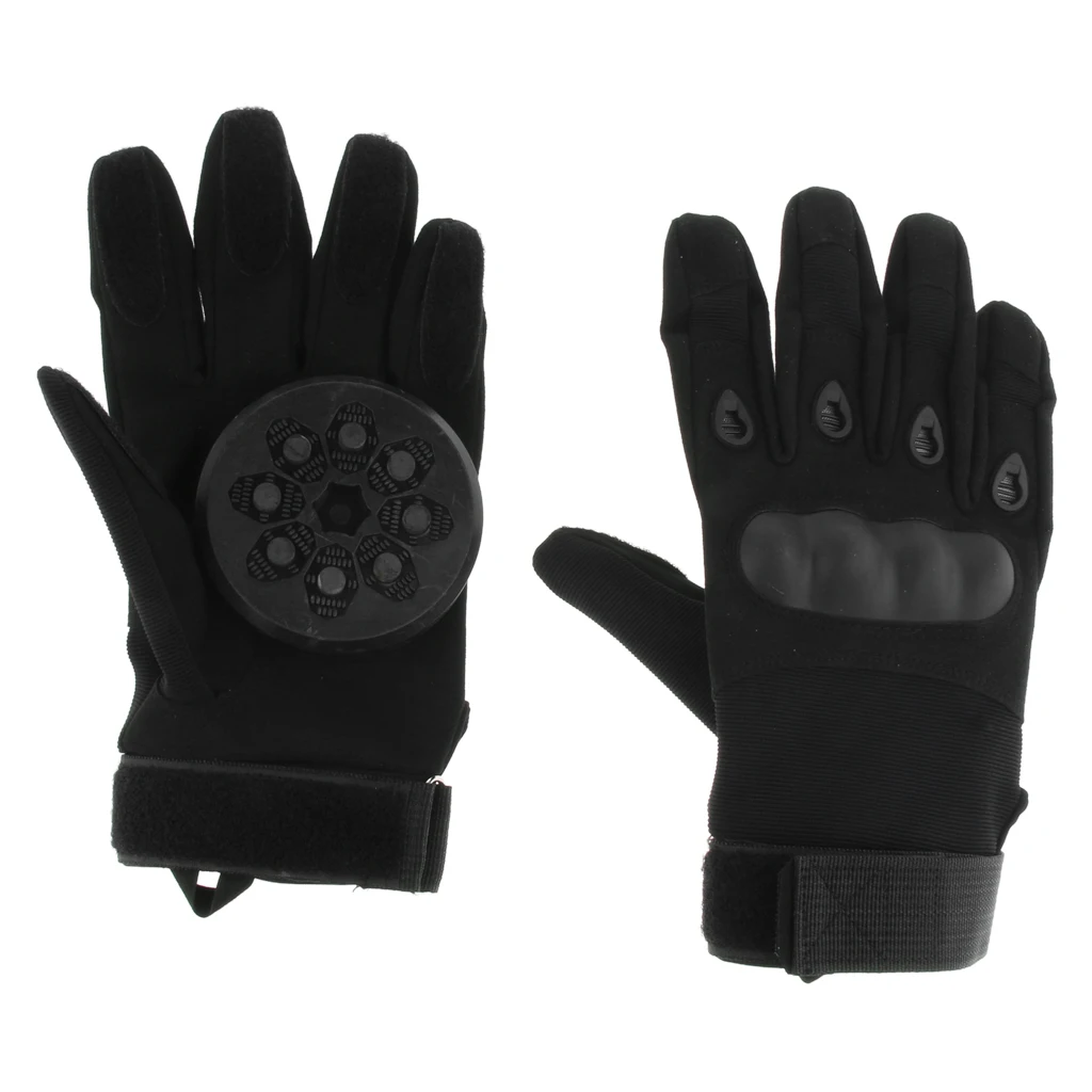 Long Board Downhill Slide Gloves Full Finger Skateboard Gloves & Slide Pucks