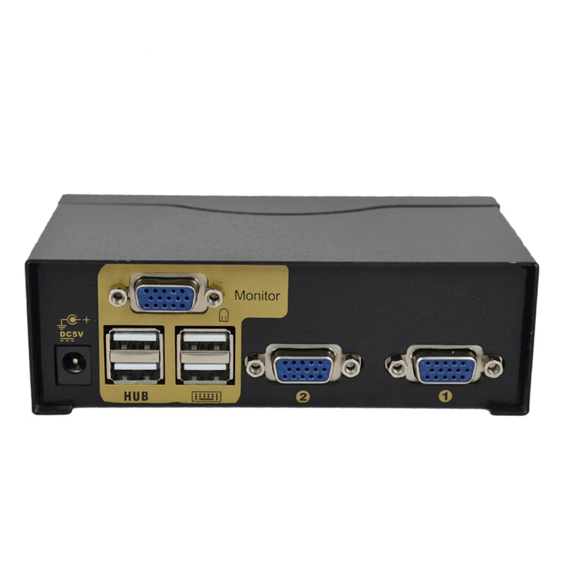 KVM переключатель 2 в 1 мышь и клавиатура обмен VGA компьютерный монитор видео наблюдение экран HD Перфоратор с пультом дистанционного управления
