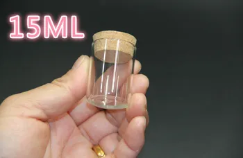 

100PCS 30*40mm 15ml Cute Clear Glass Test Tube Glass Bottle Vial Container Glass jars With Cork Food Spice Bottle Wedding Decor