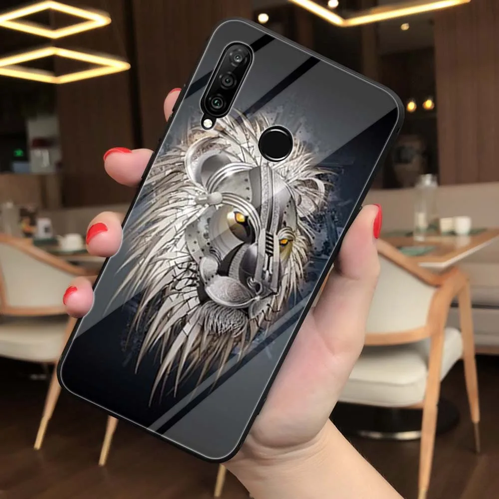 Lavaza животные Лев закаленное стекло мягкий чехол для Huawei Honor 8x9 P Smart mate 20 P10 P20 P30 Lite Pro Чехол - Цвет: TG4