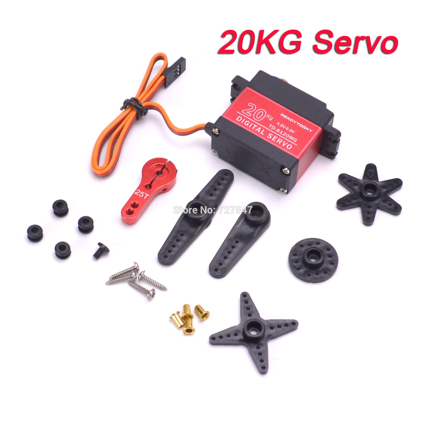 

NEW 20KG Servo Large Torque Digital Coreless Servo / 25T Arm For RC Car Airplane Model Gimbal