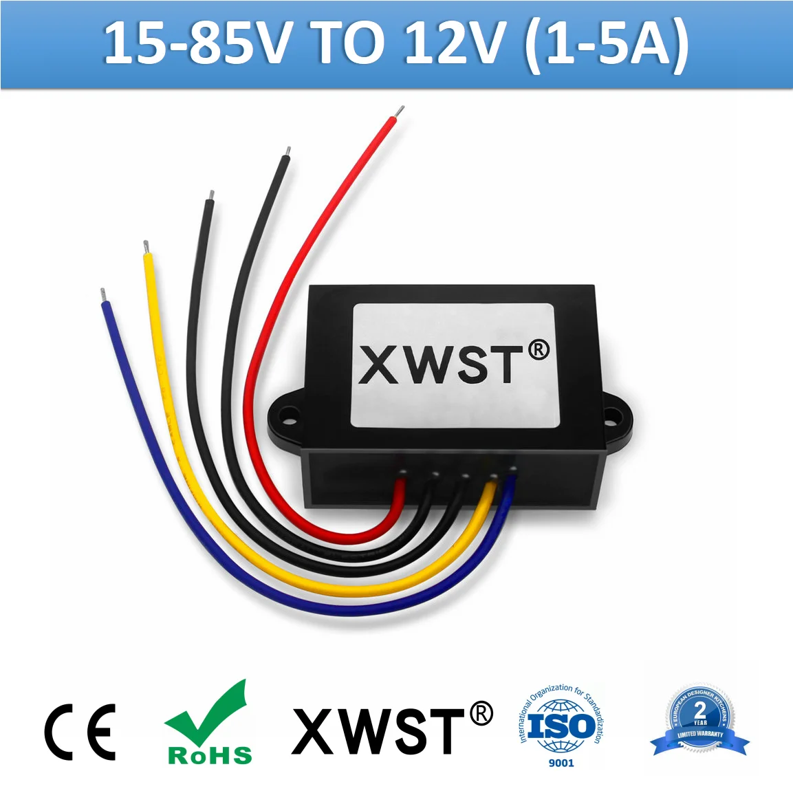 Xwst 24v 36v 48v 60v 72v 80v a 12v dc dc Conversor Step Down Buck 12v 1a 2a 3a 4a 5a com Fonte de Alimentação do Controlador Acc