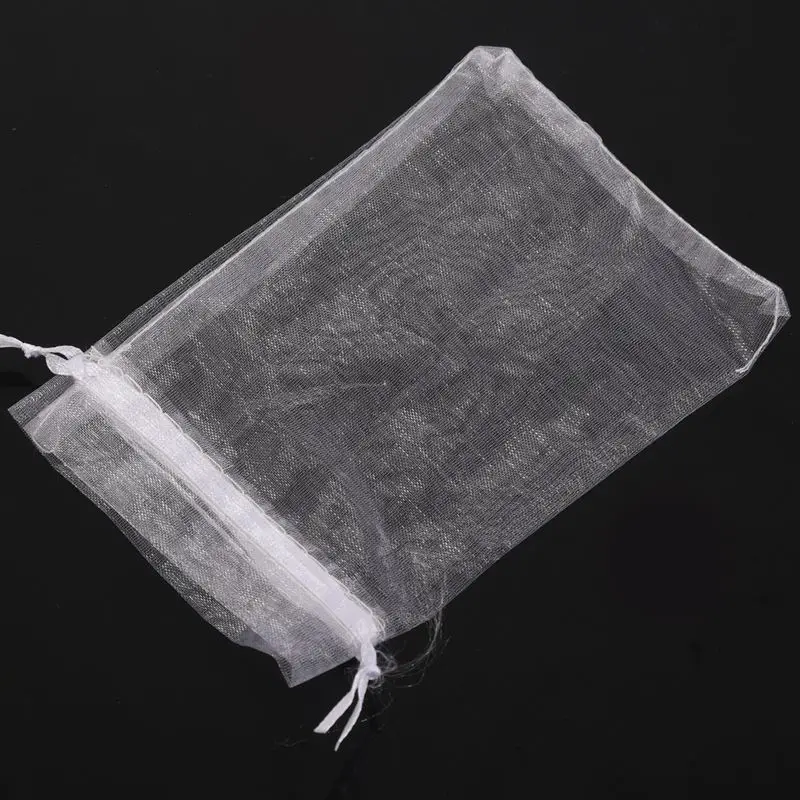 100 шт. чехол мешочек-саше платье из органзы, цвет белый, 15x10 см Свадебная вечеринка драже Бонбоньерки интересный подарок ювелирных изделий