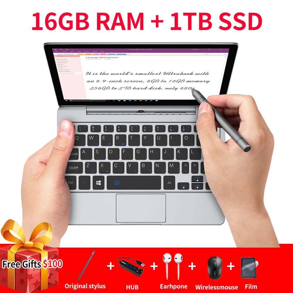 Дешево GPD P2 Max Pocket2 pockett 2 Max Мини ПК Intel m3 8100Y CPU Windows 10 16 ГБ ОЗУ 1 ТБ SSD карманный мини ПК ноутбук
