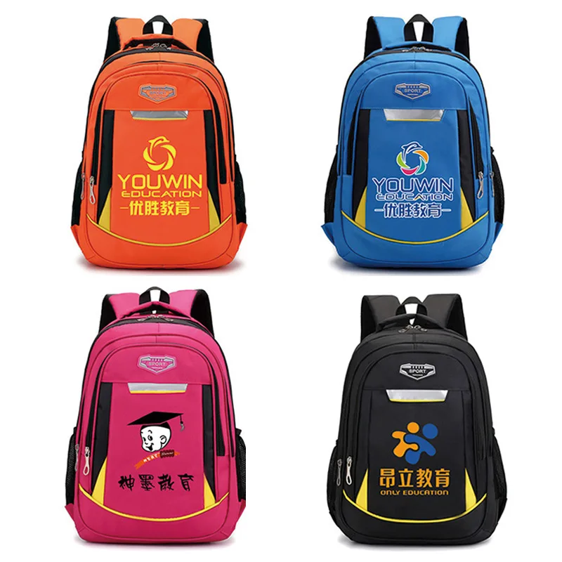 

Backpack Schoolbag for Elementary School Students Logo Customizable CHILDREN'S Rucksack Printed Words Training And Coaching Clas