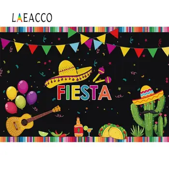 

Laeacco Carnival Fiesta Festivals Cactus Cartoon Poster Party Portrait Photography Background Photo Backdrop For Photo Studio