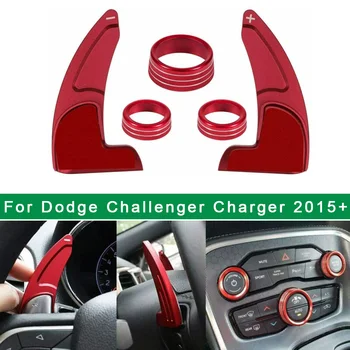 

New Arrival High Quality AC Switch Knob+Steering Wheel Shift Paddle Extended Trim Cover For Dodge Charger