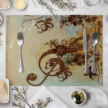 

Music Notes Art Stripes Printed Western-style Placemat Table Mat