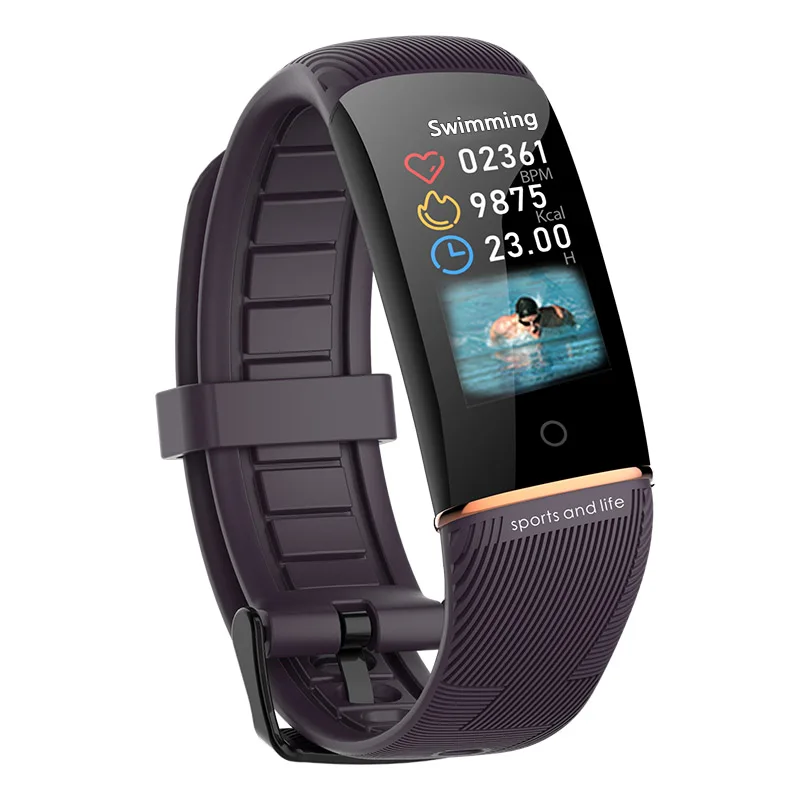 Purple Band E98 умный Браслет, мульти спортивный режим, входящий вызов, езда, сон, здоровье, браслет, кровяное давление, часы, смарт-браслет, фитнес-трекер - Цвет: Purple Band